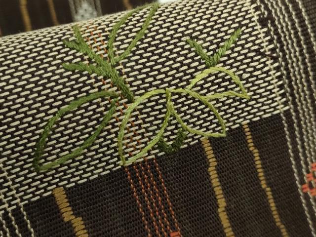 平和屋着物■極上 夏物 八寸名古屋帯 刺繍 紬地 兎 逸品 DZAA6730kh5
