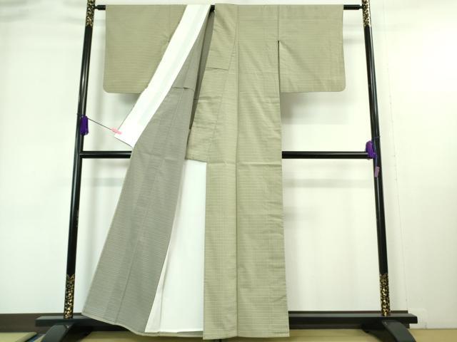 平和屋着物■極上 お召 単衣 吉野間道 逸品 DZAA6817kh5