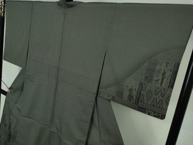 平和屋着物▽極上 本塩沢 訪問着 単衣 古代人物壁画文様 逸品 DZAA6822kh5