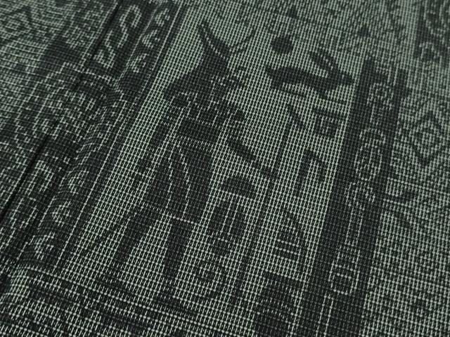 平和屋着物▽極上 本塩沢 訪問着 単衣 古代人物壁画文様 逸品 DZAA6822kh5