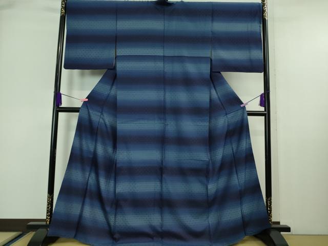 平和屋本店●極上 藍造り国選定無形文化財 藍師・佐藤昭人 藍香房 紬 花織 逸品 DZAA6828kh6