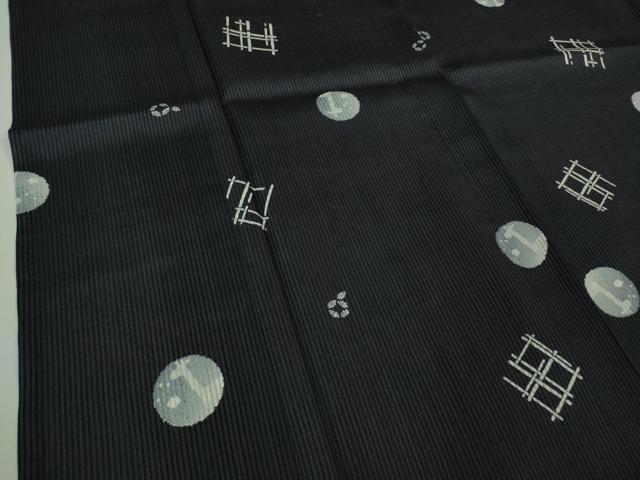 平和屋着物*極上 夏物 小紋 縦絽 キリン 青褐色地 やまと誂製 逸品 DZAA6838kh5