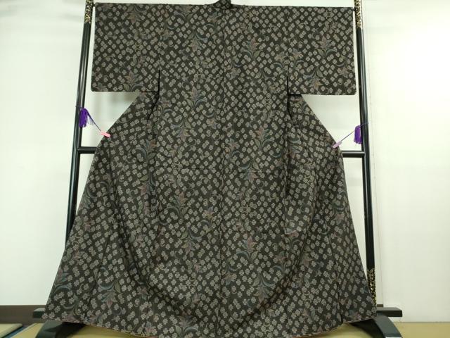 平和屋着物●極上 本場大島紬 7マルキ 草花文 逸品 未使用 DZAA6854kh5