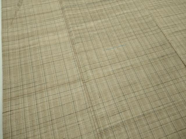 平和屋本店●希少 人間国宝 志村ふくみ 紬 格子 練色地 逸品 DZAA6861kh5