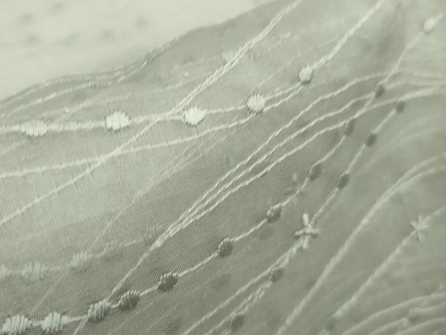 平和屋着物▽極上 道中着 オーガンジー スリーシーズン 春夏秋 塵除け ロング丈 刺繍 斜線花文 暈し染め 逸品 未使用 DZAA6868kh5