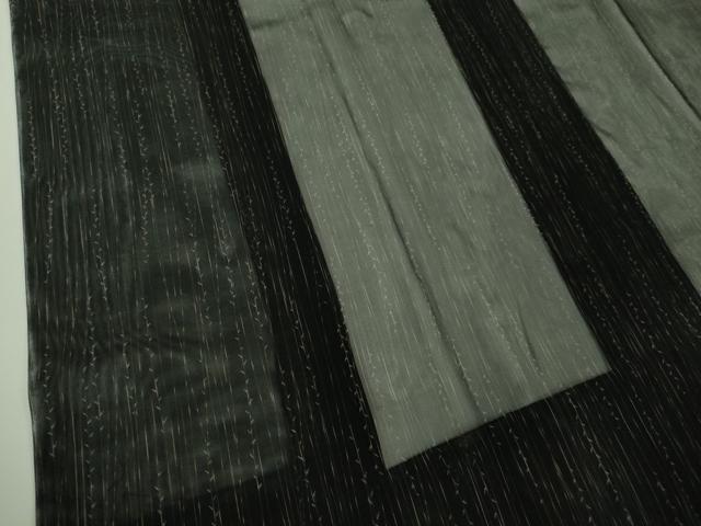 平和屋着物▽極上 道中着 スリーシーズン 塵除け ロング丈 紗 枝垂れ柳 黒地 逸品 DZAA6870kh5