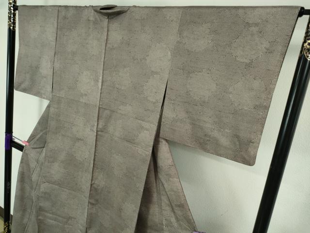 平和屋着物▽極上 石川県指定無形文化財 牛首紬 白山工房 手織り 単衣 雪輪重ね 逸品 DZAA6873kh5