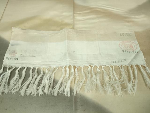平和屋本店▽極上 石川県指定無形文化財 牛首紬 白山工房 手織り 訪問着 単衣 重ね山 証紙付き 逸品 未使用 DZAA6885kh5