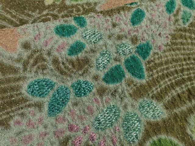 平和屋本店■極上 中国三大刺繍 相良刺繍 訪問着 おぼろ染め 襲絞り 立波文 暈し染め 金通し地 逸品 未使用 DZAA6892kh5