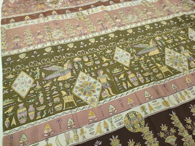 平和屋本店■極上 中国三大刺繍 スワトウ刺繍 汕頭刺繍 訪問着 古代人物壁画文様 金糸 逸品 DZAA6894kh5