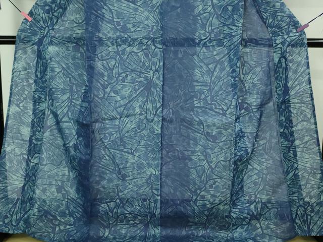 平和屋本店*極上 夏物 本蝋纈染 吉川三郎作 夏お召 丹後本麻 白友織物謹製 証紙付き 逸品 DZAA6899kh5