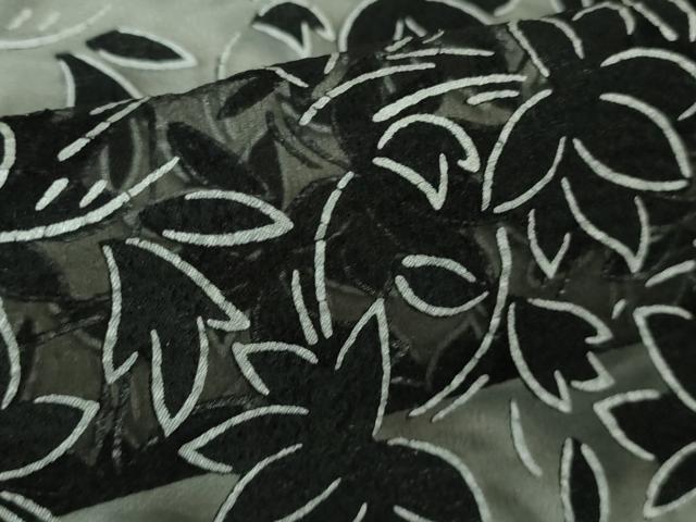 平和屋着物*極上 夏物 小紋 レース 花間道 黒地 逸品 DZAA6930kh5