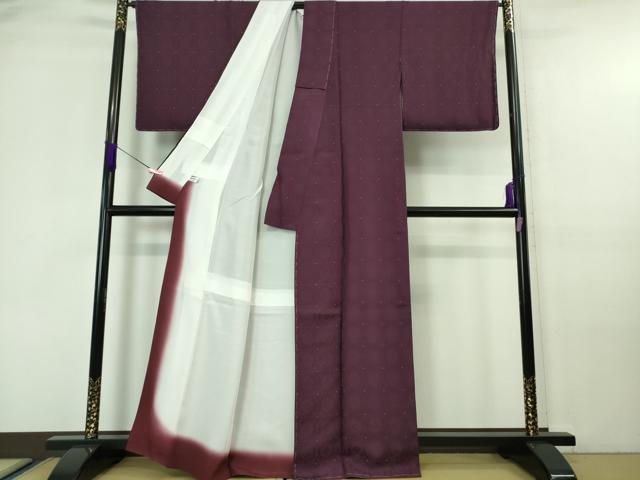 平和屋着物●極上 水蝋染技法 画家 津田瑞穂 お召 花繋ぎ地紋 紫紺色地 銀糸 逸品 未使用 DZAA6937kh5