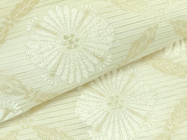 平和屋着物*極上 夏物 六通柄袋帯 唐織 菊花菱 蒸栗色地 金糸 逸品 DZAA6959kh5