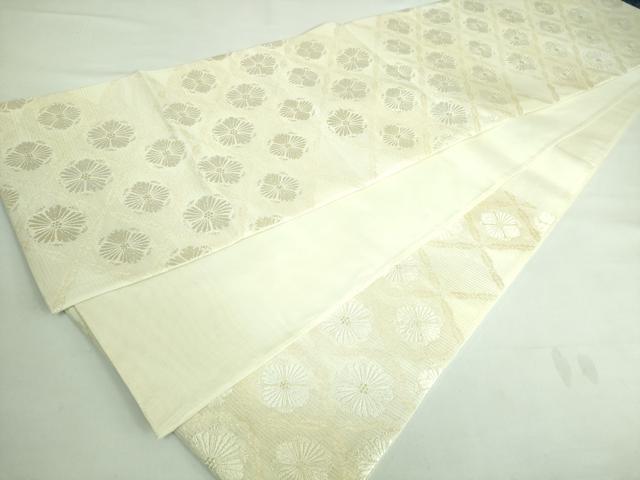 平和屋着物*極上 夏物 六通柄袋帯 唐織 菊花菱 蒸栗色地 金糸 逸品 DZAA6959kh5