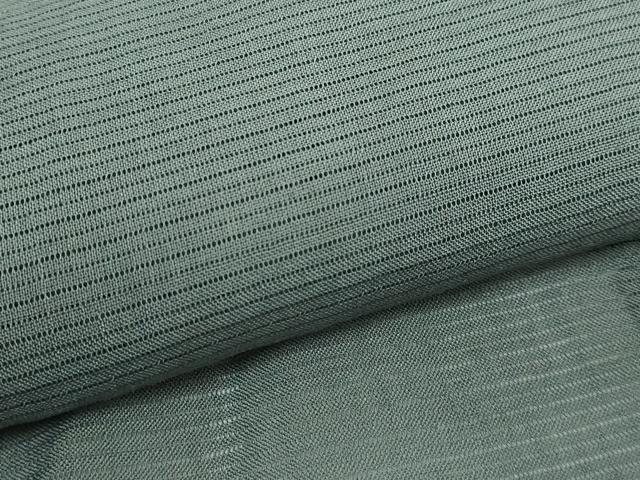 平和屋本店■希少 本場小千谷本麻襦袢 麻絽 染の近江謹製 豆がら茶色地 杉山織物 証紙付き 逸品 DZAA6984kh5