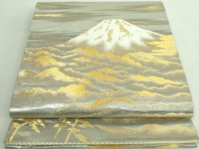 平和屋着物■極上 近代日本画の巨匠 横山大観 じゅらく謹製 太鼓柄袋帯 霊峰富士 金銀糸 逸品 DZAA6995kh5