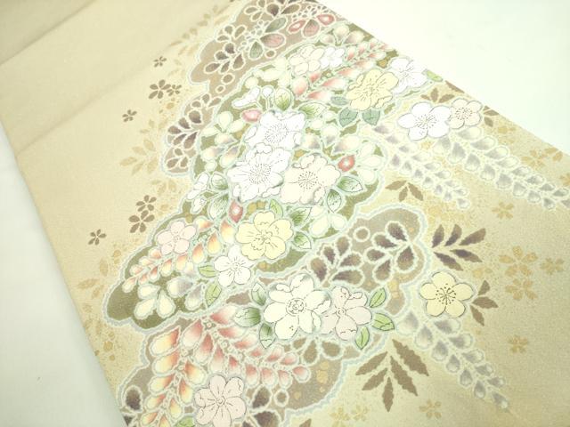 平和屋着物●極上 越後十日町の一流染匠 桐屋・翠山工房 太鼓柄袋帯 辻が花 金彩 銀通し地 逸品 DZAA7035kh5