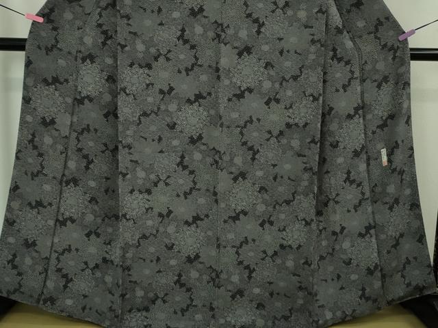 平和屋着物■極上 重要無形文化財 人間国宝 中村勇二郎 江戸小紋 川端柄 藍鉄色地 鬼しぼ縮緬 逸品 DZAA7058kh5