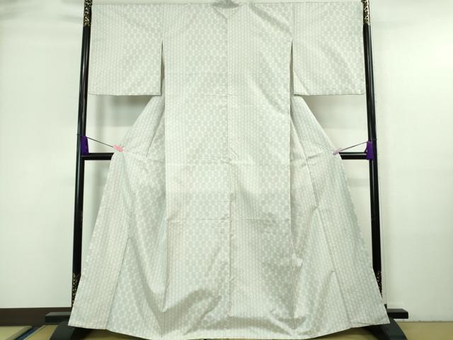 平和屋着物●極上 本場大島紬 白大島 幾何学文様 逸品 DZAA7136kh5