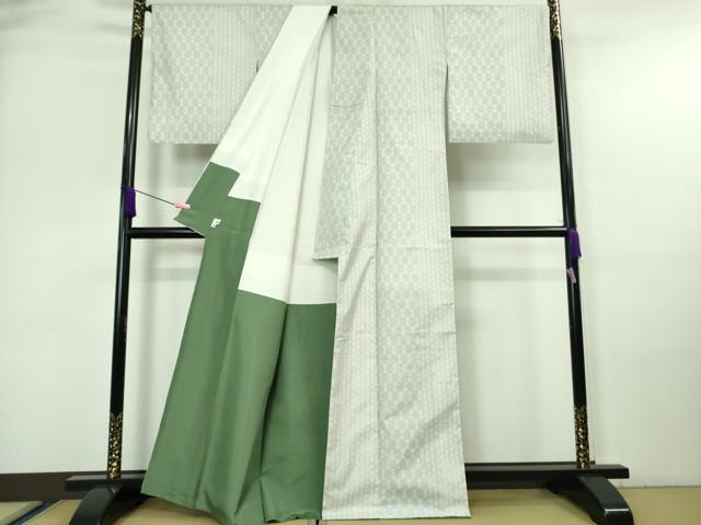 平和屋着物●極上 本場大島紬 白大島 幾何学文様 逸品 DZAA7136kh5
