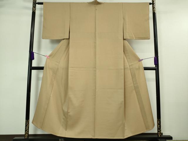平和屋着物■極上 洗える最高級着物 <英>はなぶさ謹製 色無地 単衣 菊地紋 枯色 逸品 DZAA7148kh5