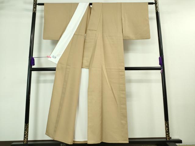 平和屋着物■極上 洗える最高級着物 <英>はなぶさ謹製 色無地 単衣 菊地紋 枯色 逸品 DZAA7148kh5