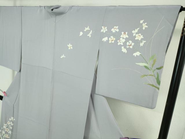 平和屋着物●極上 京加賀友禅 松本健一 訪問着 胡蝶蘭 藤色地 逸品 DZAA7267kh6