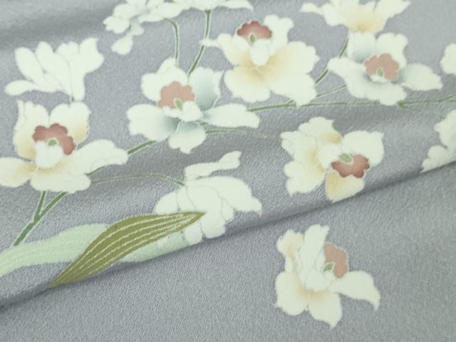 平和屋着物●極上 京加賀友禅 松本健一 訪問着 胡蝶蘭 藤色地 逸品 DZAA7267kh6