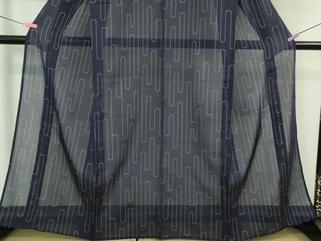 平和屋着物*極上 夏物 本塩沢 夏塩沢 壺垂れ 鉄紺色地 証紙付き 逸品 DZAA7287kh5