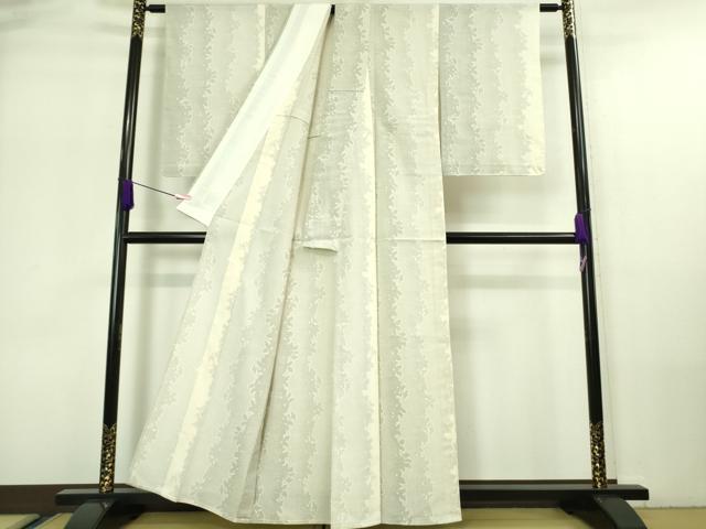 平和屋着物▽極上 本塩沢 単衣 草葉シルエット 逸品 未使用 DZAA7295kh5