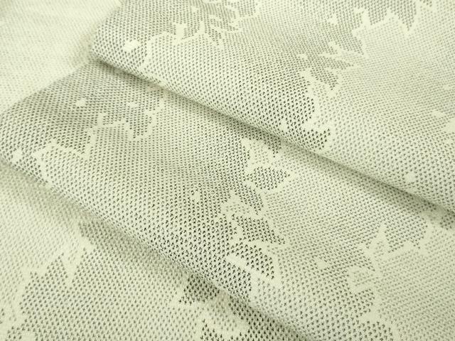 平和屋着物▽極上 本塩沢 単衣 草葉シルエット 逸品 未使用 DZAA7295kh5