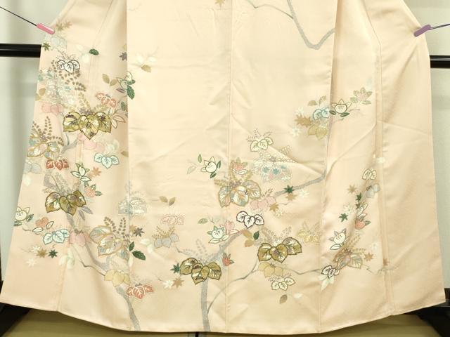 平和屋本店■極上 創業460年・千總 訪問着 駒刺繍 桐花文 桜色地 金彩 そごう百貨店扱い 逸品 DZAA7297kh5