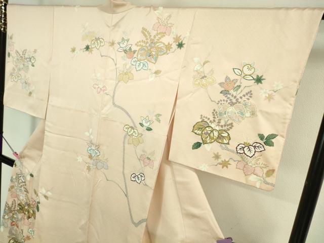 平和屋本店■極上 創業460年・千總 訪問着 駒刺繍 桐花文 桜色地 金彩 そごう百貨店扱い 逸品 DZAA7297kh5