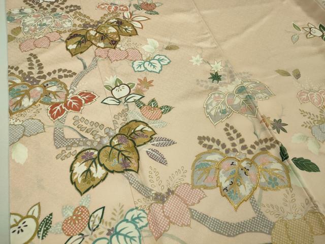 平和屋本店■極上 創業460年・千總 訪問着 駒刺繍 桐花文 桜色地 金彩 そごう百貨店扱い 逸品 DZAA7297kh5