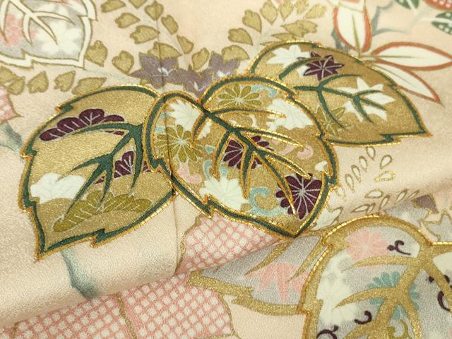平和屋本店■極上 創業460年・千總 訪問着 駒刺繍 桐花文 桜色地 金彩 そごう百貨店扱い 逸品 DZAA7297kh5