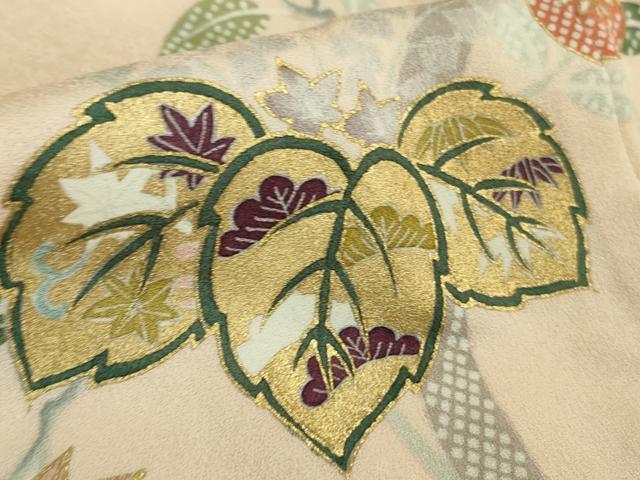 平和屋本店■極上 創業460年・千總 訪問着 駒刺繍 桐花文 桜色地 金彩 そごう百貨店扱い 逸品 DZAA7297kh5