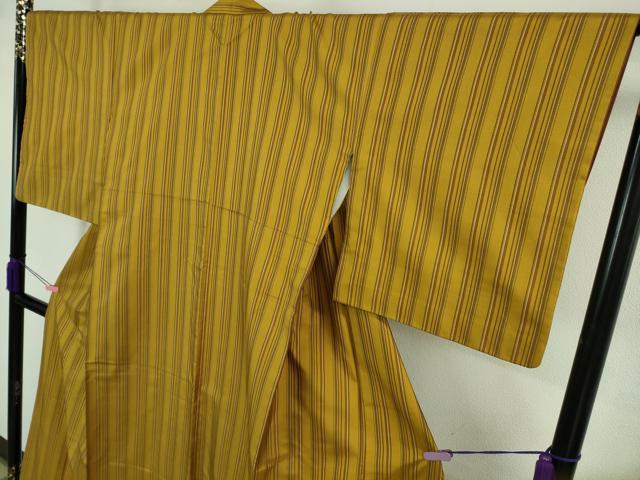 平和屋本店■極上 本場黄八丈 まるまなこ 紬 手織 縞 佐々木倫子作 証紙付き 逸品 DZAA7347kh5