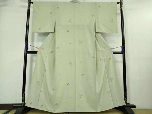 平和屋着物■極上 洗える最高級着物 <英>はなぶさ謹製 小紋 流水文 夏虫色地 逸品 DZAA7352kh5