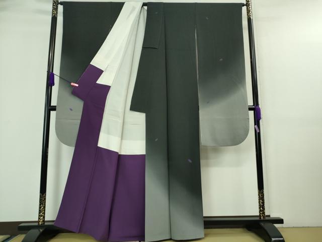 平和屋着物●極上 世界的人形師 辻村寿三郎 ジュサブロー 振袖 舞桜 羊羹色地 暈し染め 鬼しぼ縮緬 逸品 DZAA7367kh5