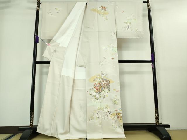 平和屋本店■極上 訪問着 駒刺繍 貝桶吉祥花文 桜色地 金彩 逸品 未使用 DZAA7368kh5