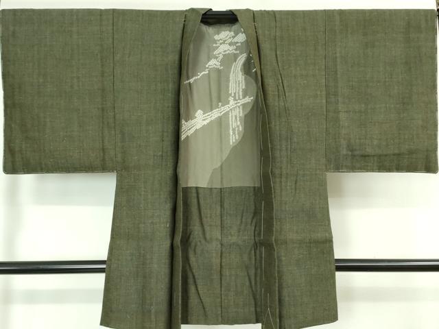 平和屋本店■極上 男性 本場結城紬 重要無形文化財 アンサンブル 長羽織 長襦袢(袷) 3点セット 証紙付き 逸品 未使用 DZAA7417kh5