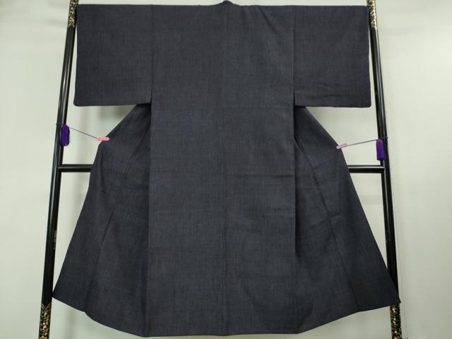 平和屋着物■極上 男性 本場結城紬 重要無形文化財 アンサンブル 長羽織 杢 濃藍色 逸品 DZAA7418kh5