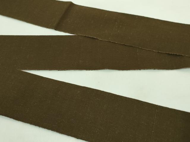 平和屋本店●極上 男性 角帯 手織 琵琶糸帯 海松茶色地 共箱付き 逸品 DZAA7461kh5