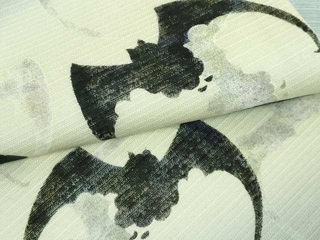 平和屋着物*極上 夏物 九寸名古屋帯 蝙蝠 コウモリ 和紙 逸品 DZAA7483kh5