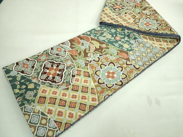 平和屋本店■最高級 中国三大刺繍 総相良刺繍 総詰め 200万粒 総刺繍 袋帯 正倉院更紗花文 逸品 DZAA7499kh5
