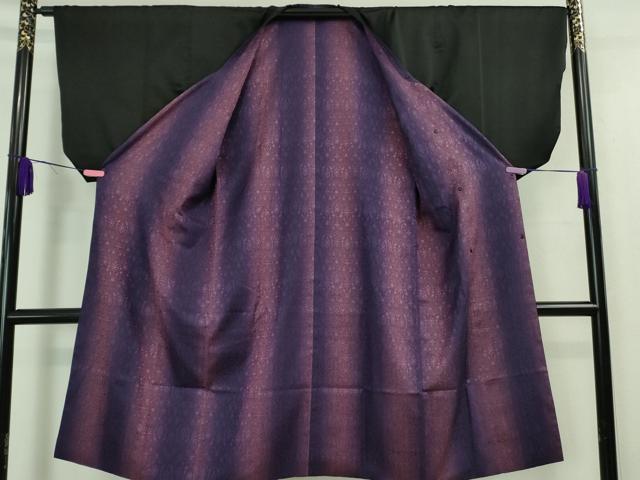 平和屋着物■極上 道行コート リバーシブル ロング丈 紋紗袷 洋花 暈し染め 逸品 DZAA7548kh5
