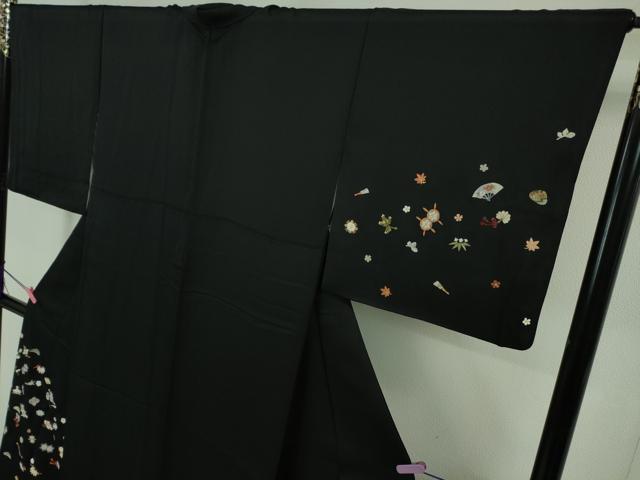 平和屋本店■極上 訪問着 総刺繍 宝尽くし 黒地 金糸 逸品 DZAA7558kh5