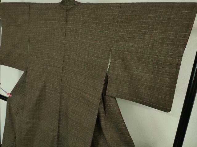 平和屋本店■極上 本場結城紬 重要無形文化財 色紙格子文 証紙付き 逸品 DZAA7568kh5