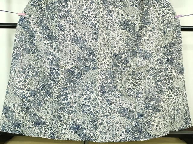 平和屋着物∴極上 夏物 浴衣 綿絽 長板染 花短冊重ね 逸品 DZAA7624kh5
